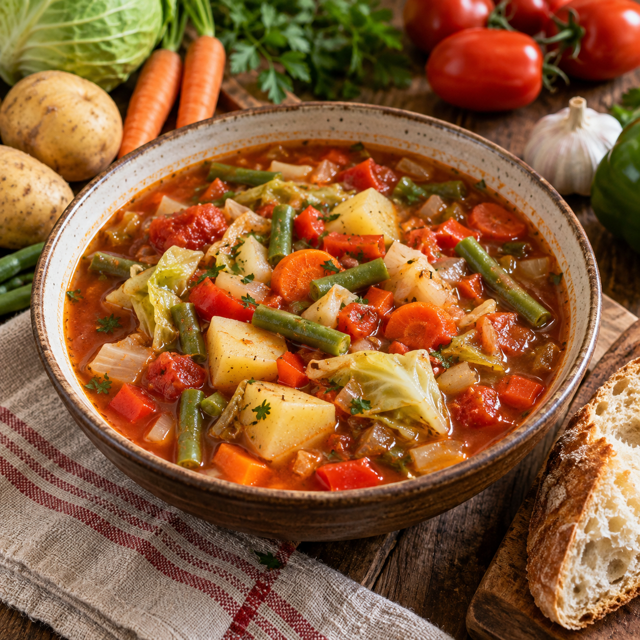 Rustic Harvest garden soup meal idea